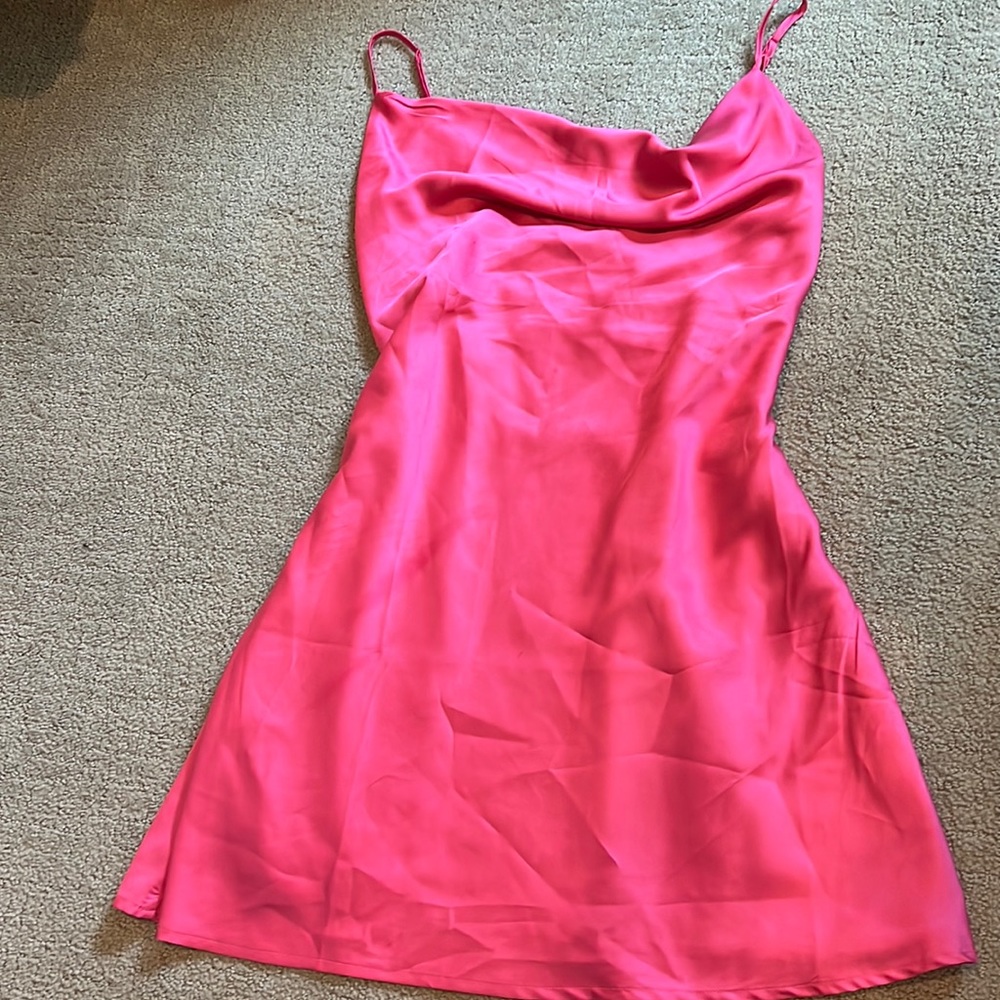 Pink slip mini dress